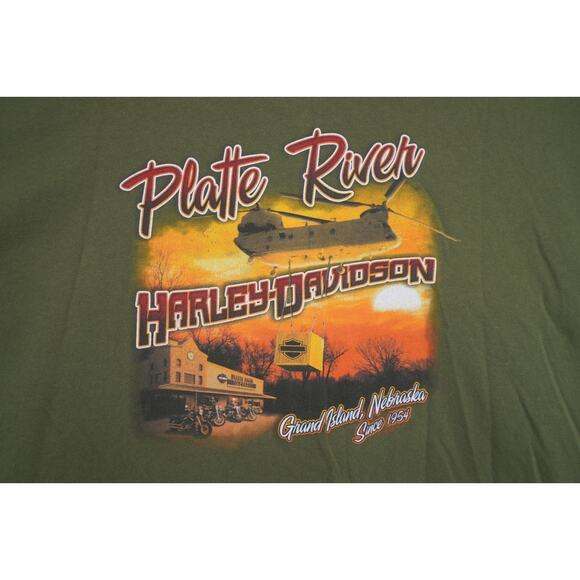 Harley-Davidson Made in USA T-Shirt 3XL Olive Graphic Moto Tee Vintage Style - Picture 7 of 7